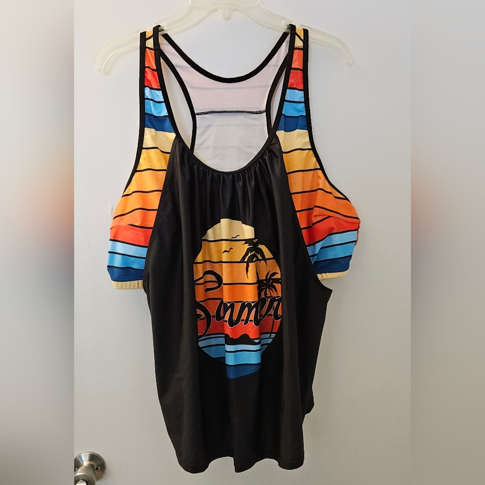 Colorful Striped 2 Piece Tankini